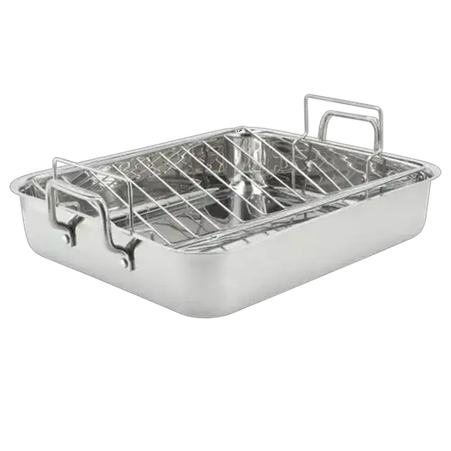 Image of Forage and Feast Stainless Steel Roasting Dish with Roasting Rack 40 x 33 x 8cm