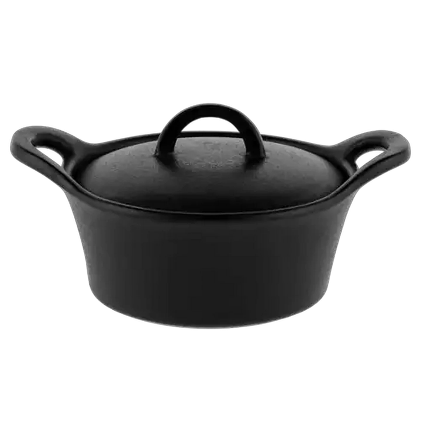 Image of Matte Black Round Casserole 23.5cm
