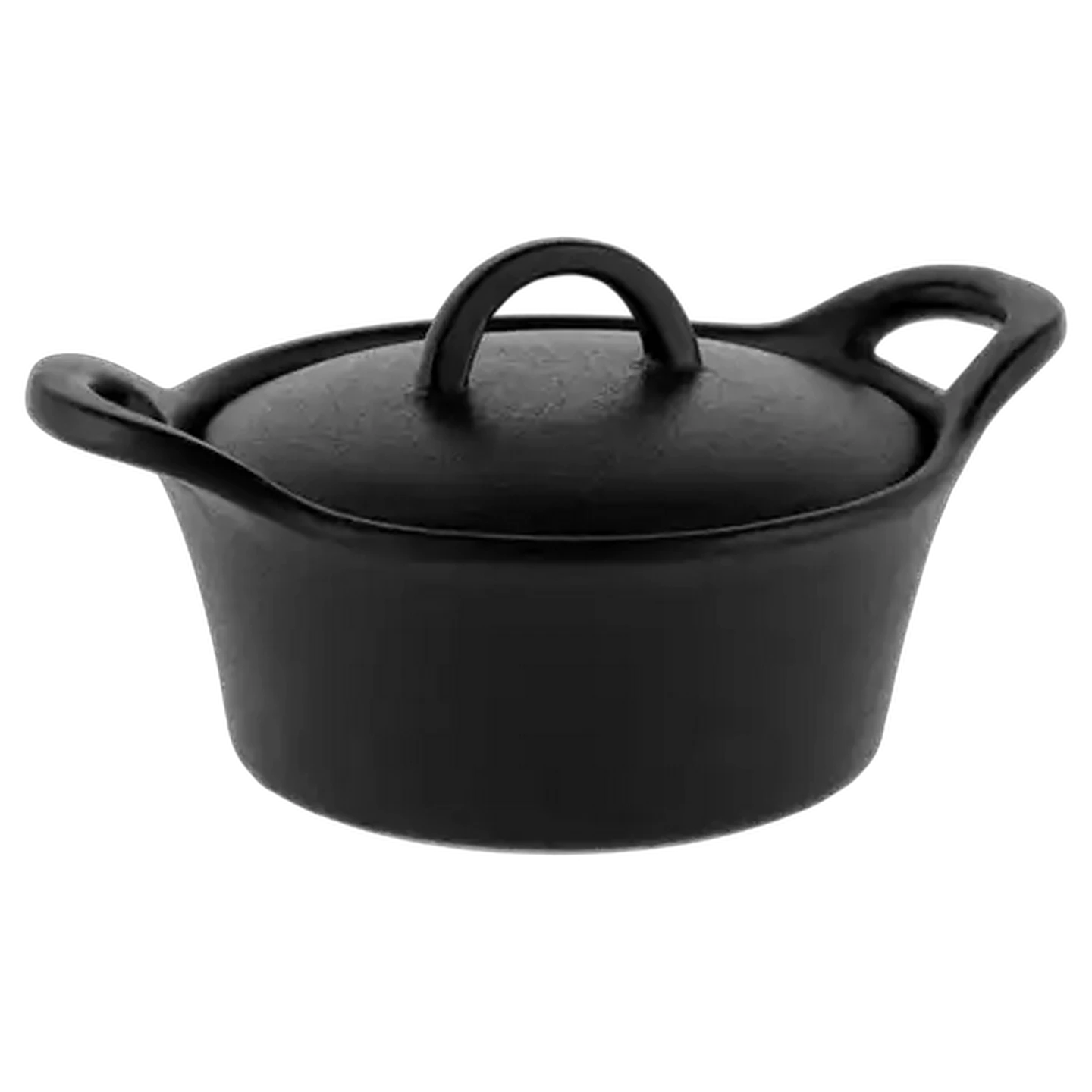 Image of Matte Black Round Casserole 23.5cm