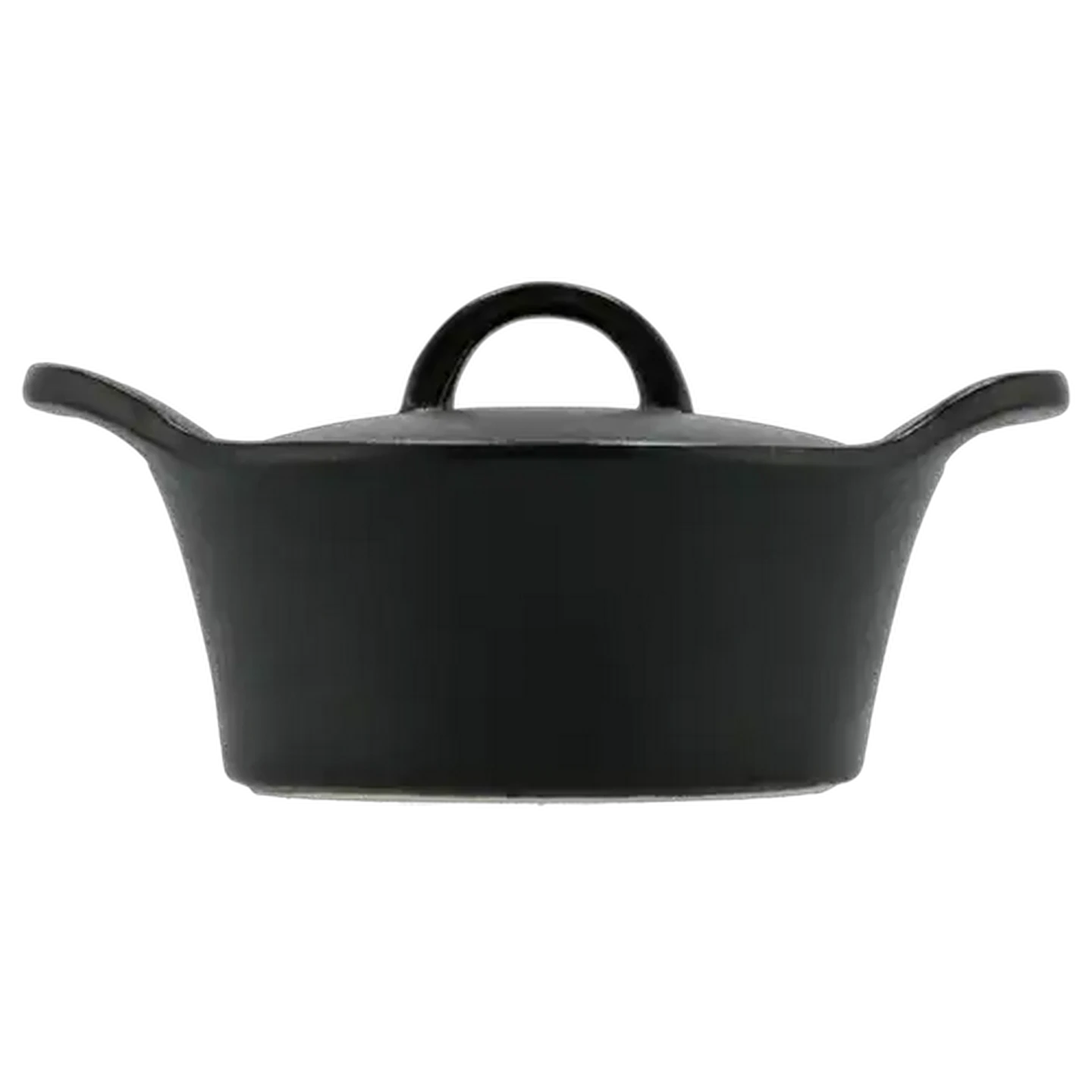 Image of Matte Black Round Casserole 23.5cm
