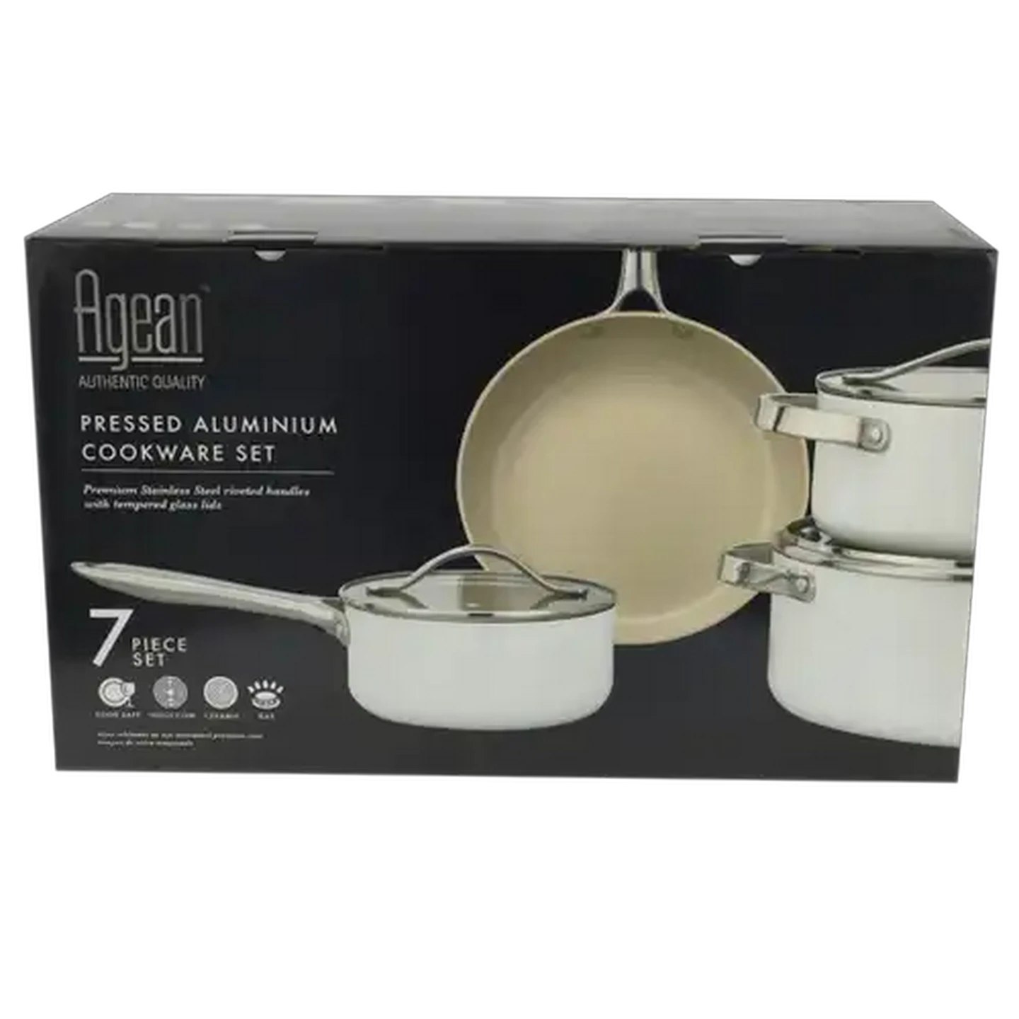 Image of Agean Slick Aluminium Cookware Set 7 Piece