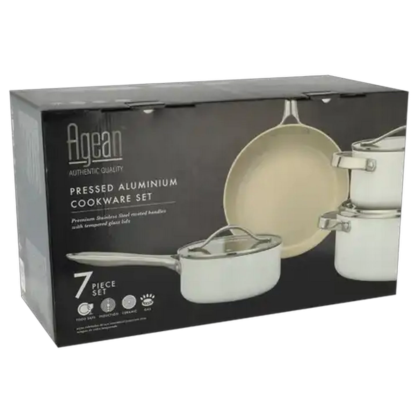 Image of Agean Slick Aluminium Cookware Set 7 Piece