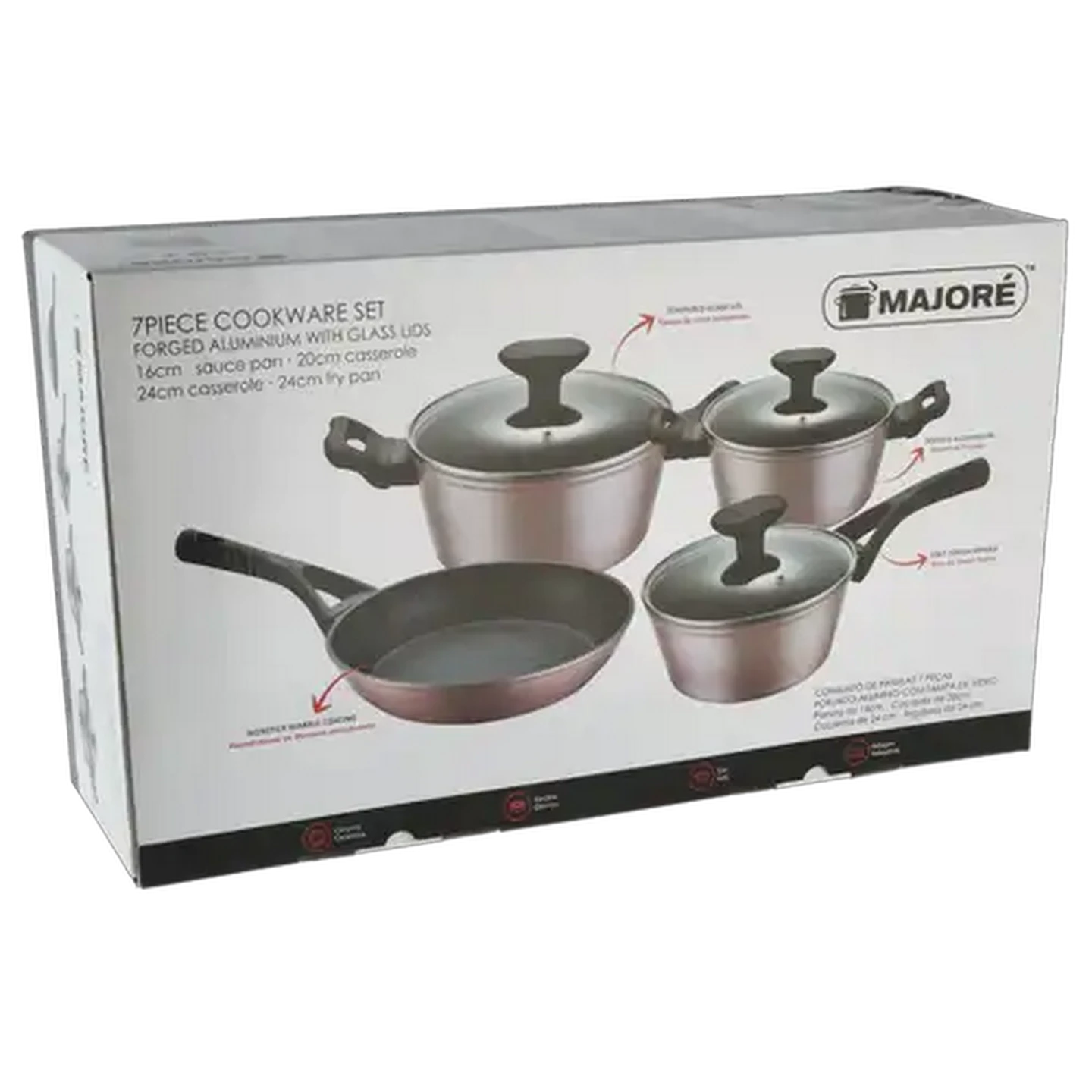 Image of Majoré Flamingo Aluminium Cookware Set 7 Piece