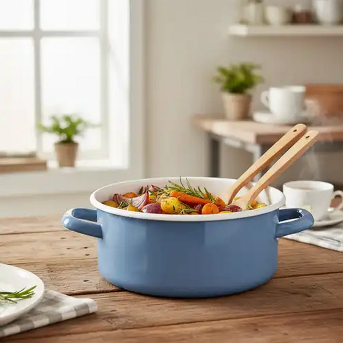 Image of Vintage Enamel Roaster 20cm (Colour May Vary)
