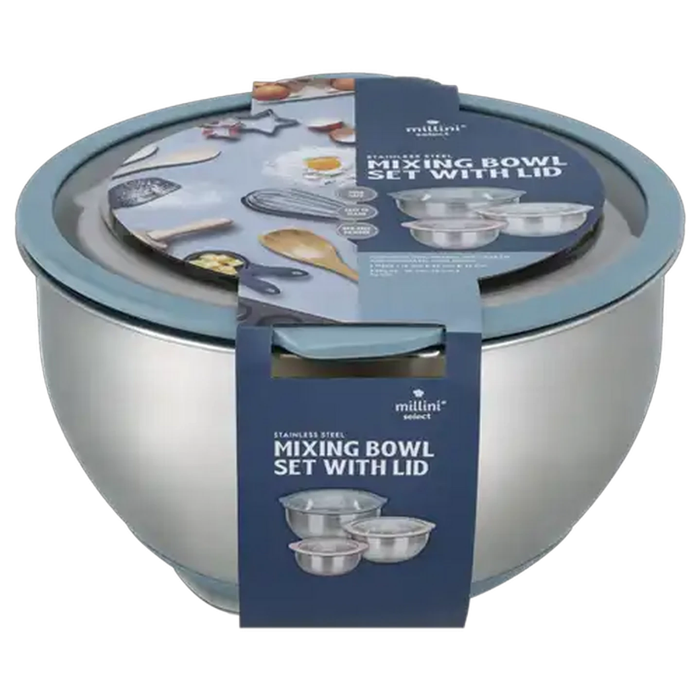 Image of Millini Stainless Steel Mixing Bowls 3-Piece