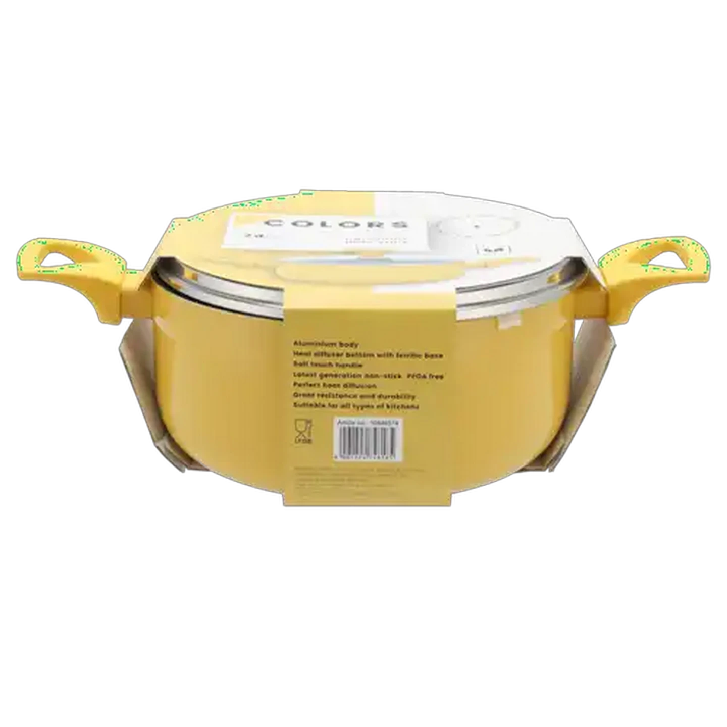 Image of Colors Aluminium Yellow Casserole Pot 24cm