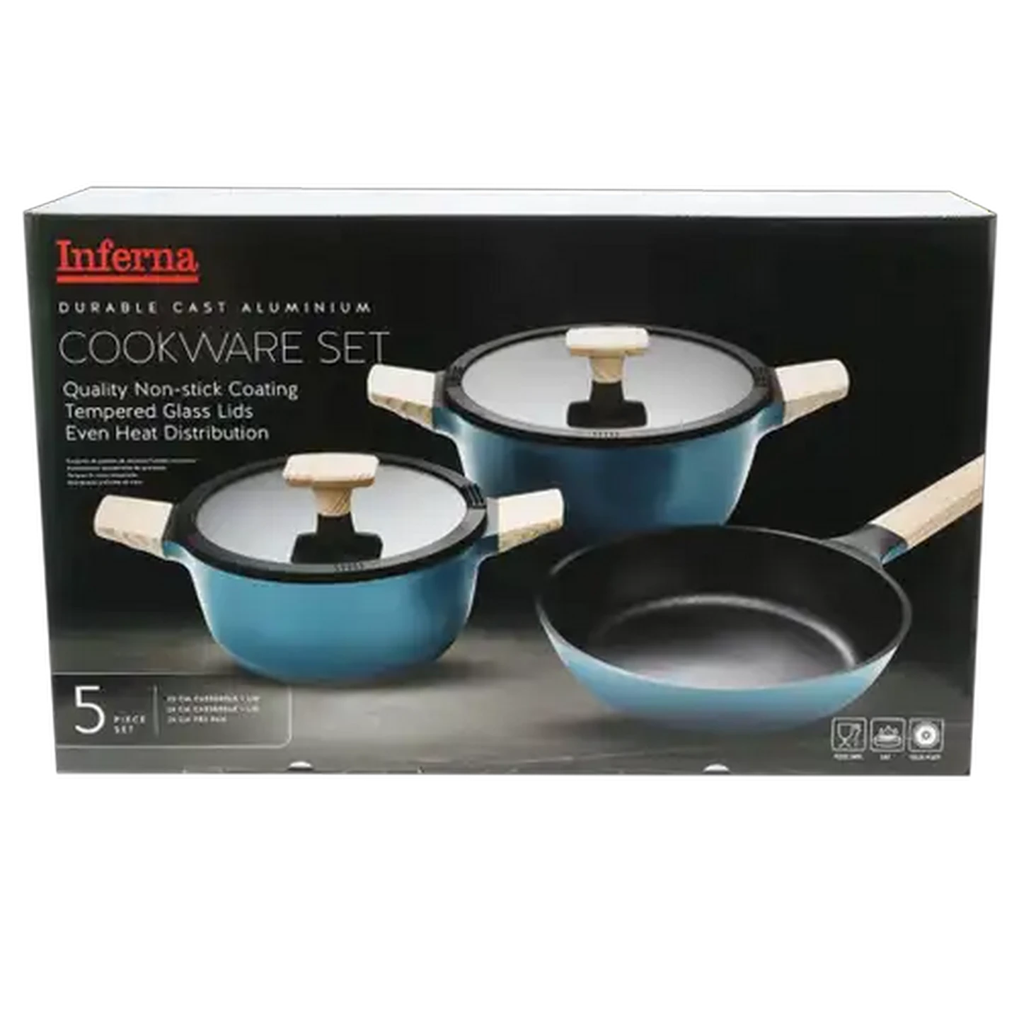 Image of Inferna Luna Aluminium Cookware Set 5 Piece