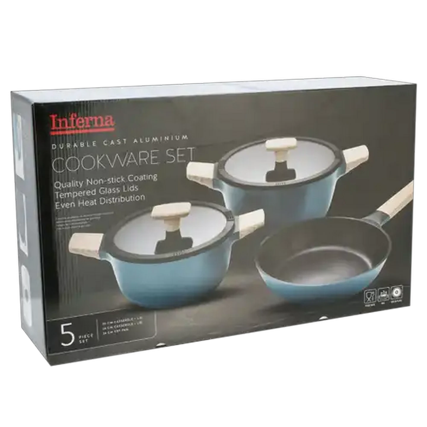 Image of Inferna Luna Aluminium Cookware Set 5 Piece
