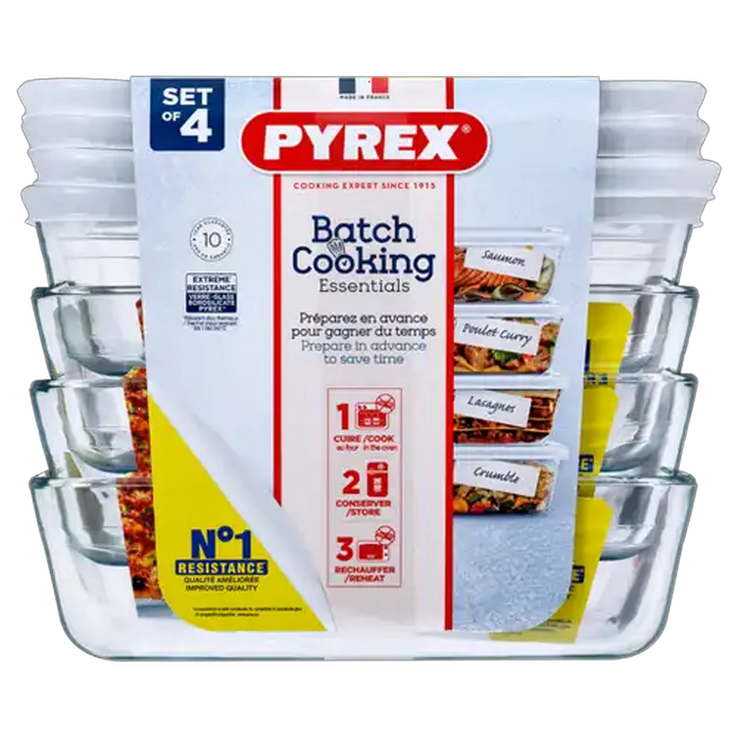 Image of Pyrex Glass Batch Cooking Essentials 4-Pack