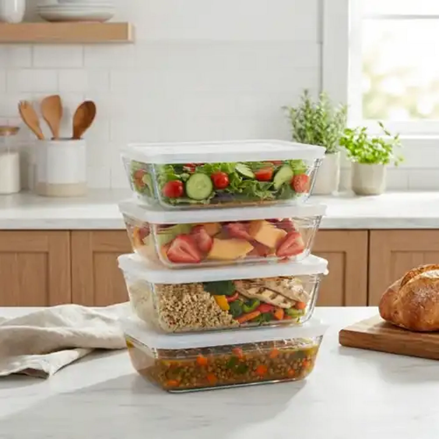 Image of Pyrex Glass Batch Cooking Essentials 4-Pack