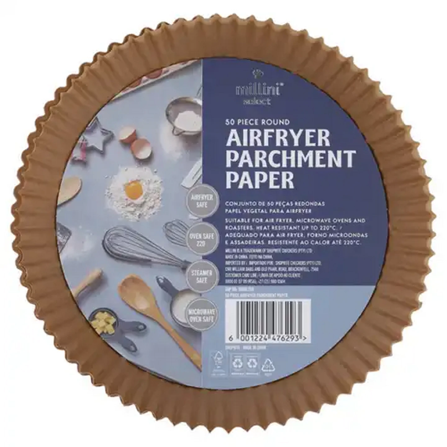 Image of Millini Round Airfryer Parchment Paper 50-Pack