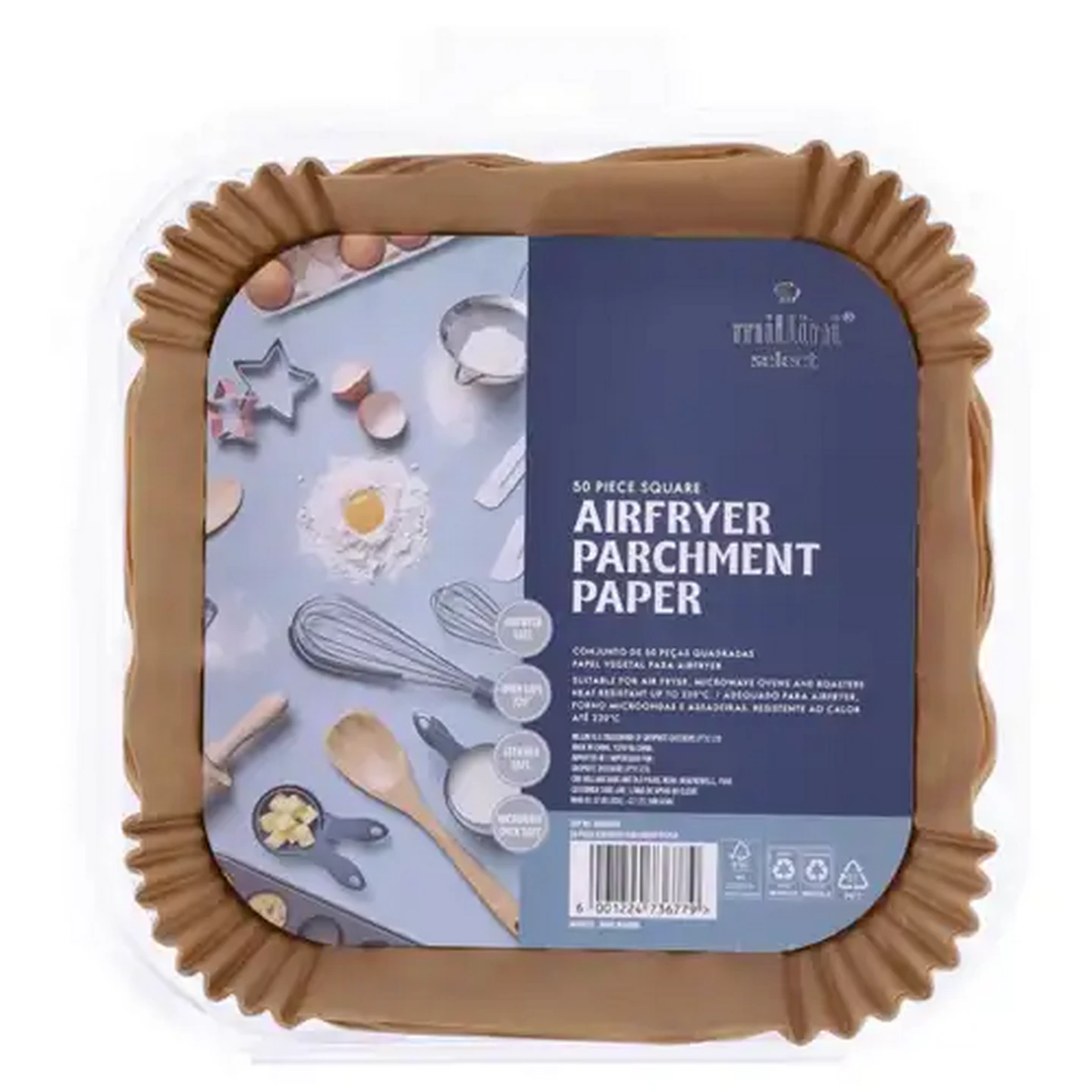 Image of Millini Airfryer Parchment Paper 50-Pack