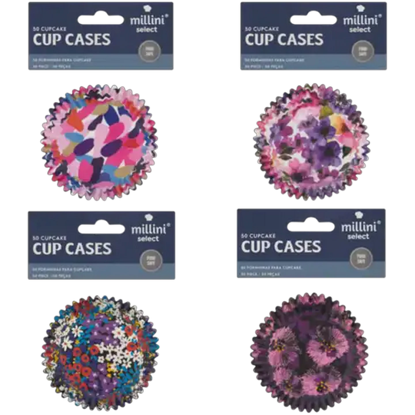 Image of Millini Blossom Cupcake Cases 50-Pack (Design May Vary)