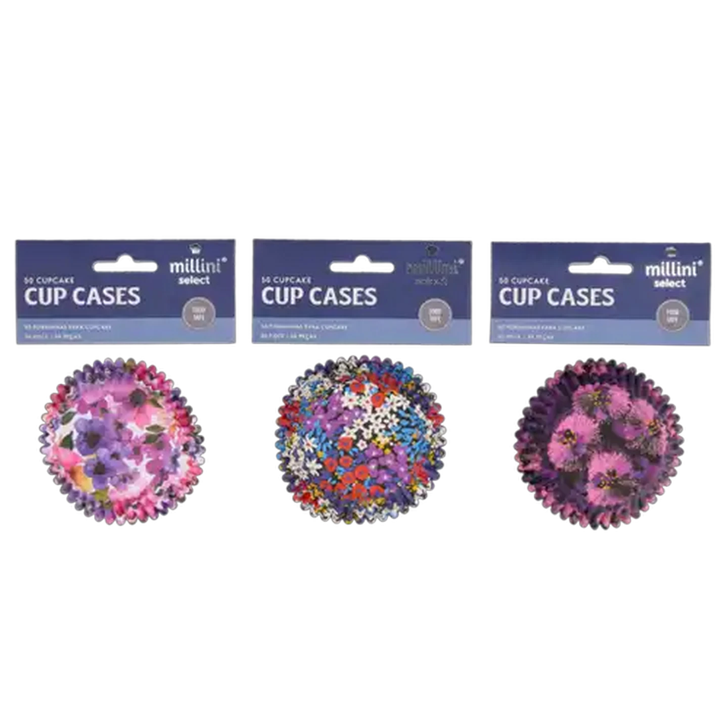 Image of Millini Blossom Cupcake Cases 50-Pack (Design May Vary)