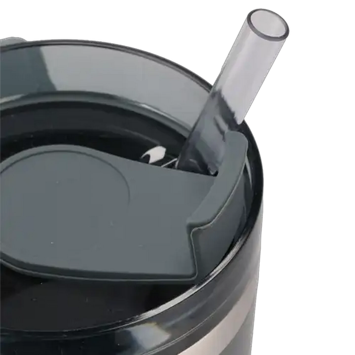 Image of Classic Double-Wall Stainless Steel Travel Mug with Handle & Straw 600ml (Colour May Vary)