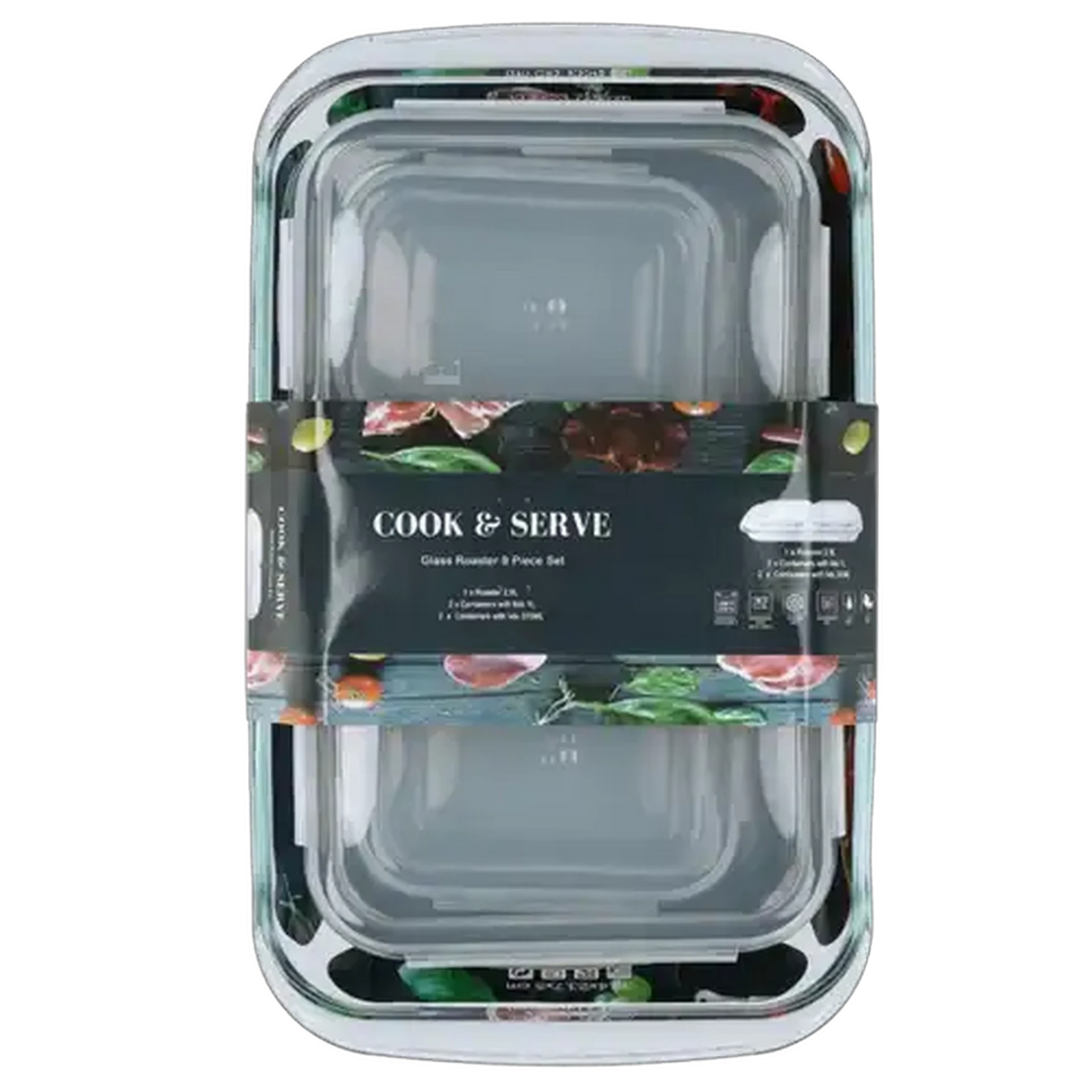 Image of Cook & Serve Glass Roaster Set 5 Piece