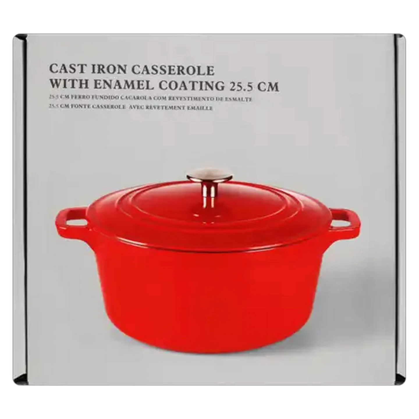 Image of Red Cast Iron Casserole 25.5cm