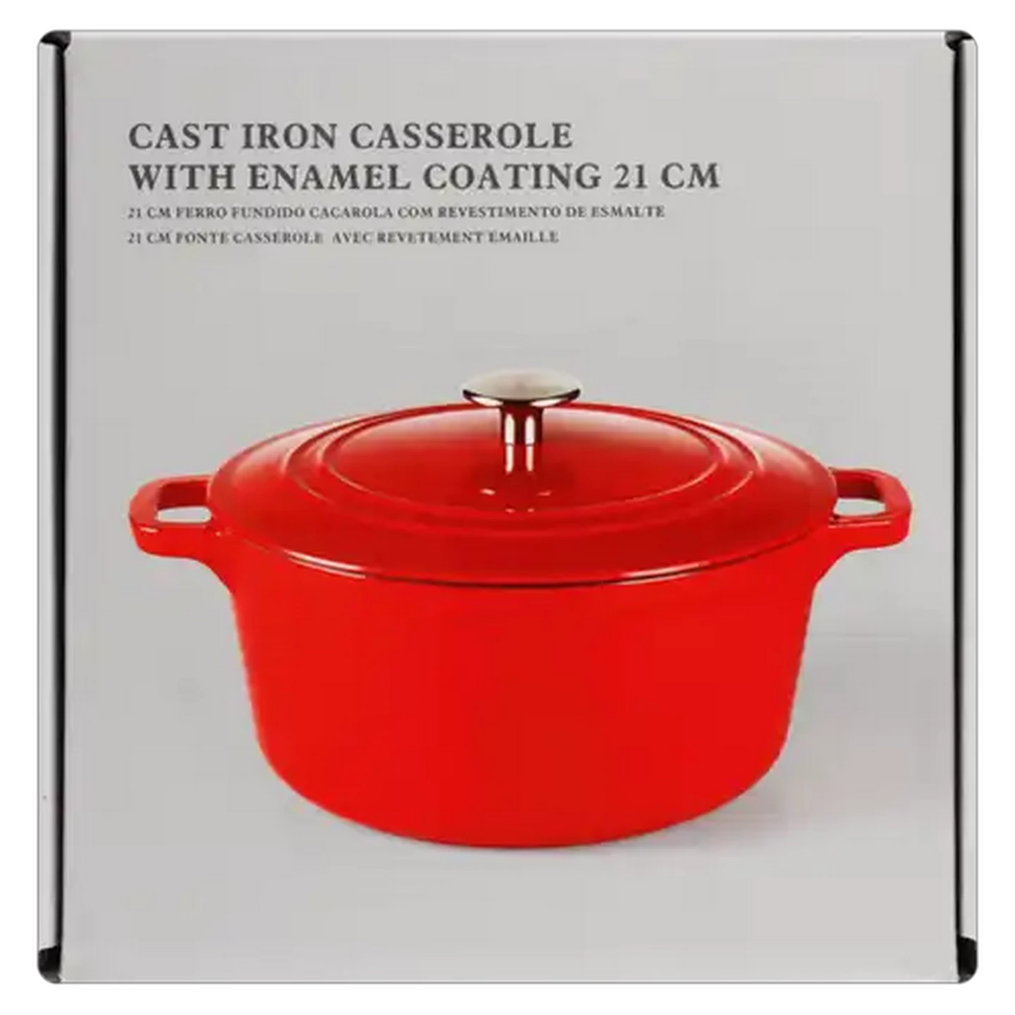 Image of Red Cast Iron Casserole 21cm
