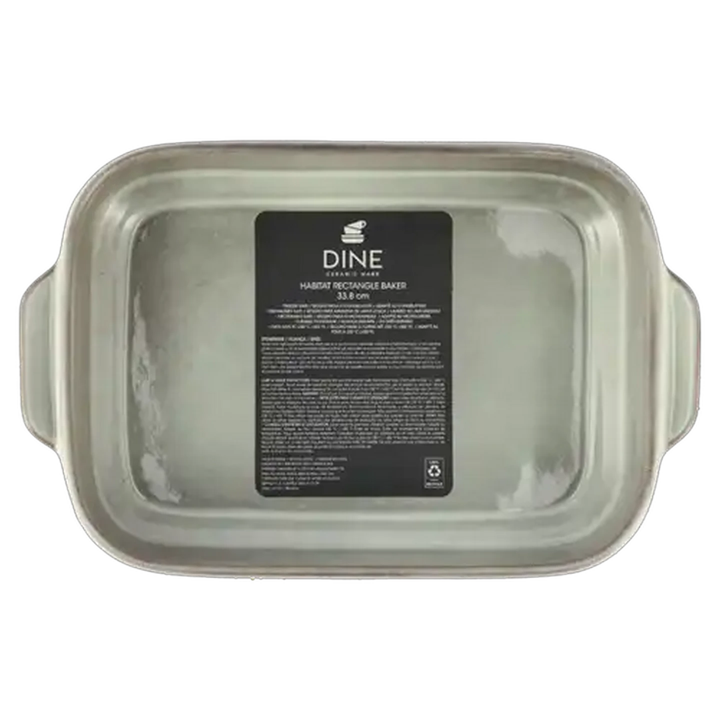 Image of Dine Ceramic Ware Reactive Grey Rectangle Baker 33.8cm