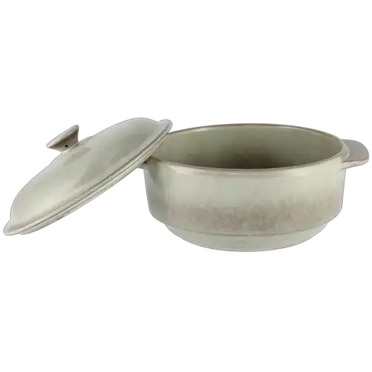 Image of Dine Ceramic Ware Grey Reactive Round Casserole 25cm
