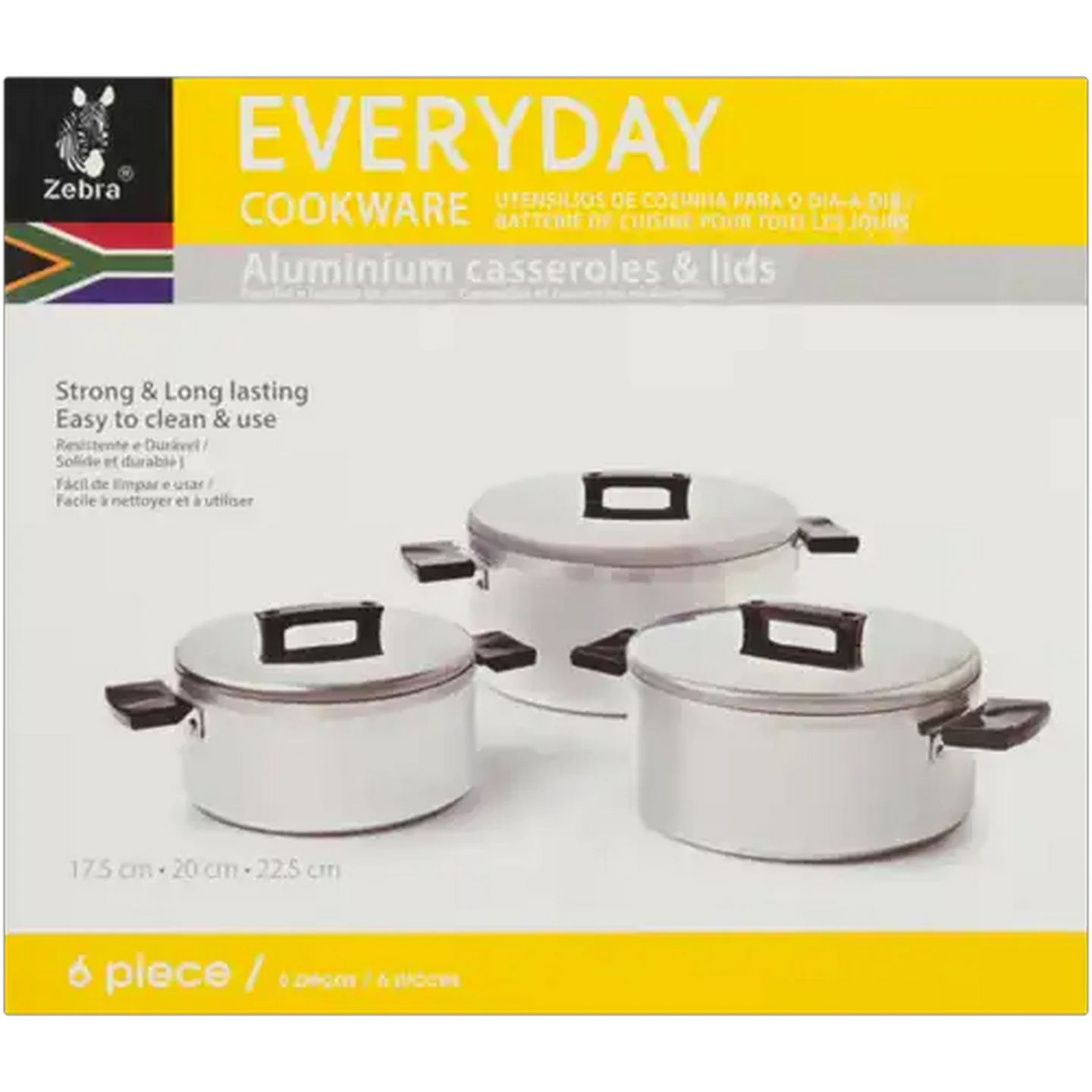 Checkers Sixty60 | Zebra Alumninium Casseroles & Lids 6-Piece
