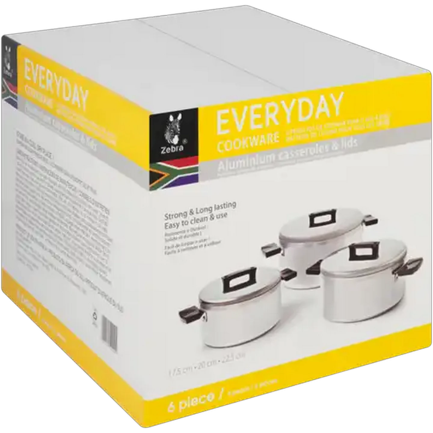 Image of Zebra Alumninium Casseroles & Lids 6-Piece