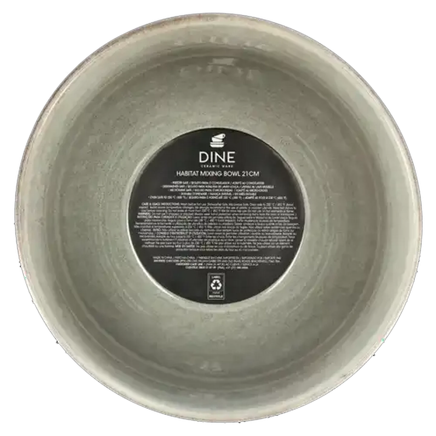 Image of Dine Ceramic Ware Grey Reactive Mixing Bowl 21cm
