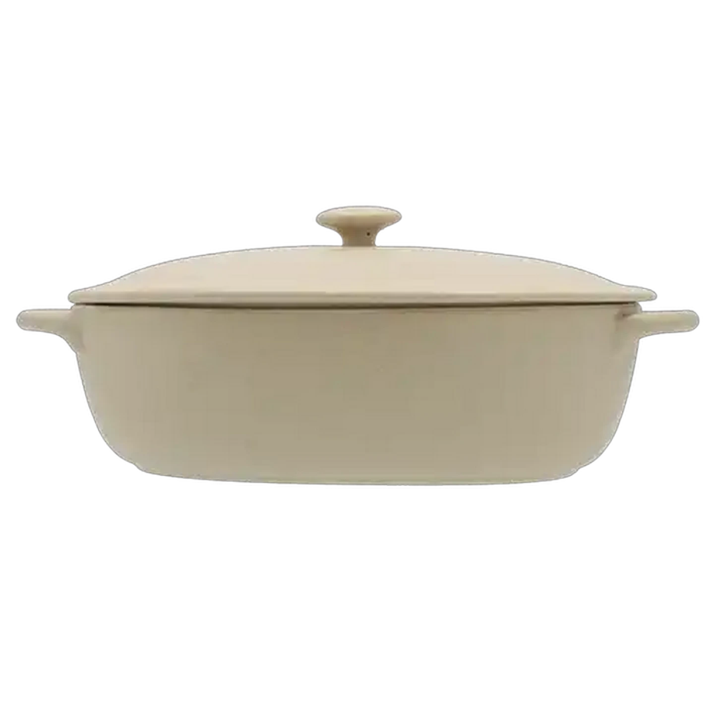 Image of Matt Cream Oval Casserole 33.8cm