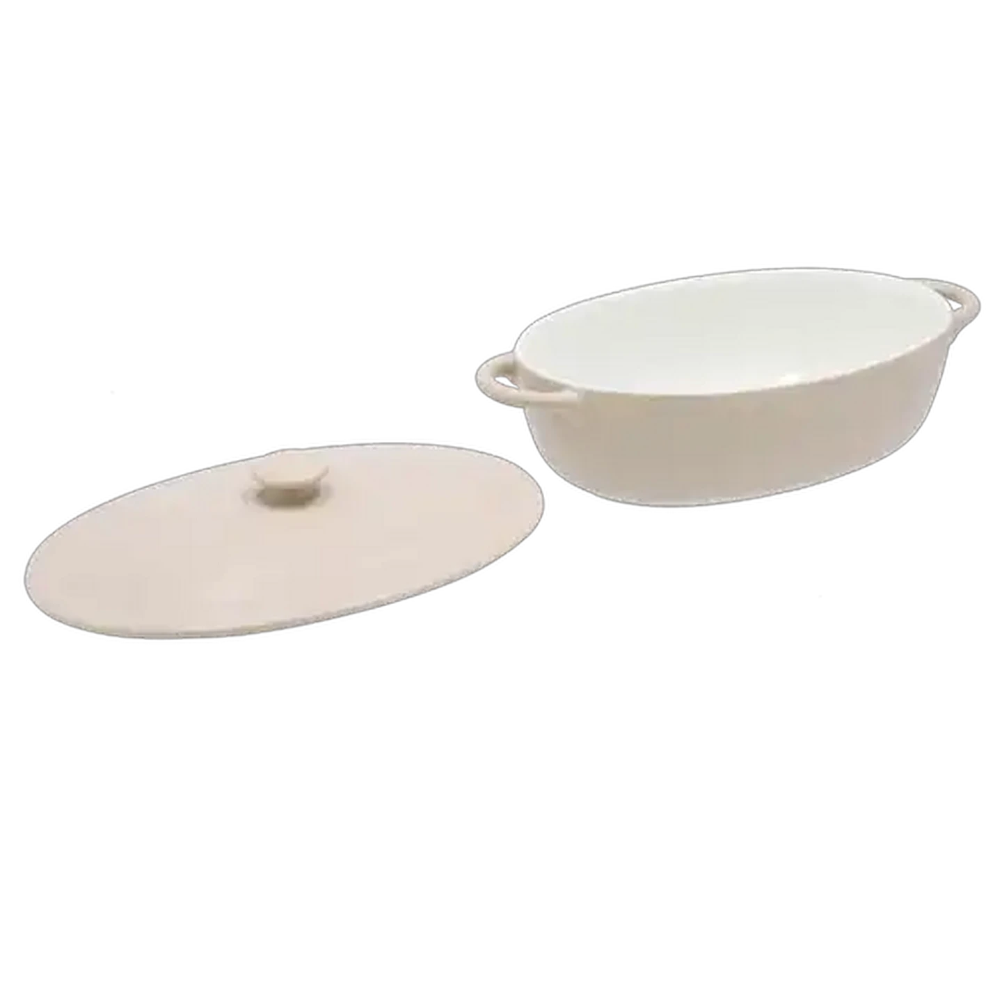 Image of Matt Cream Oval Casserole 33.8cm
