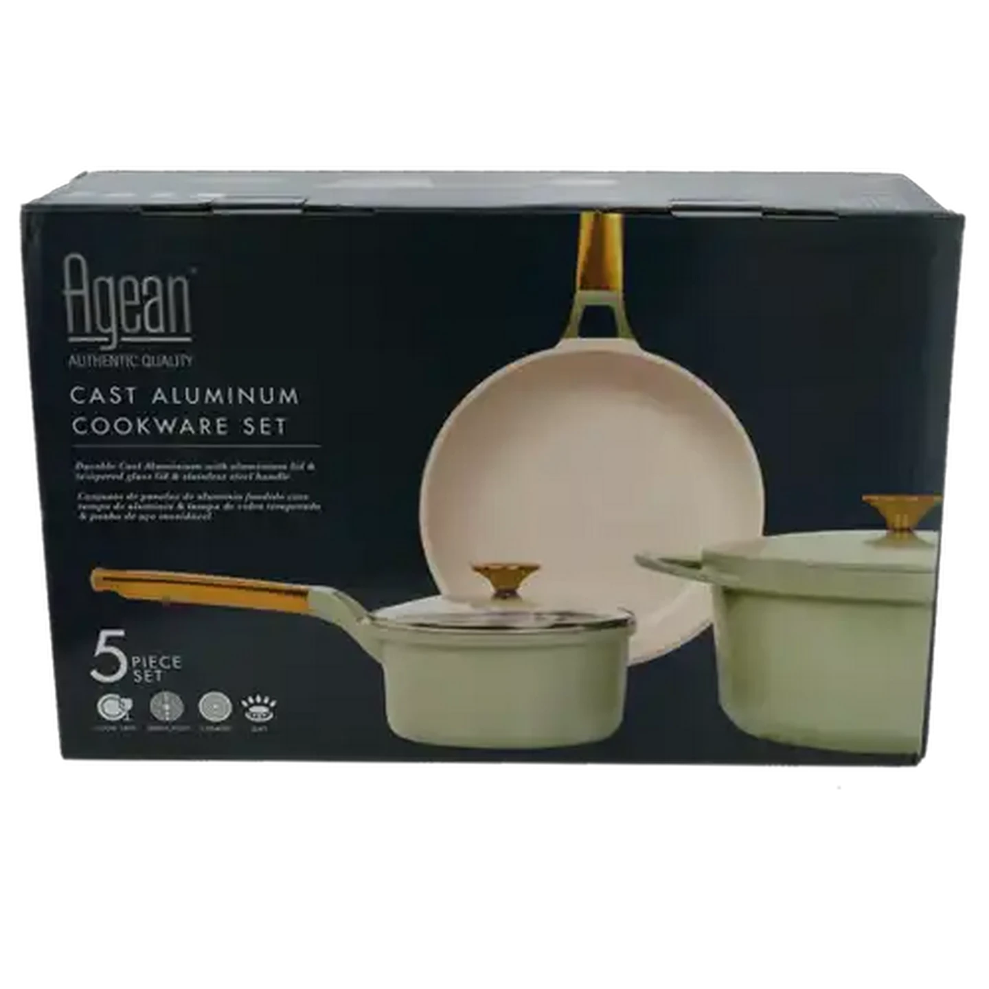 Image of Agean Lucia Aluminium Cookware Set 5 Piece