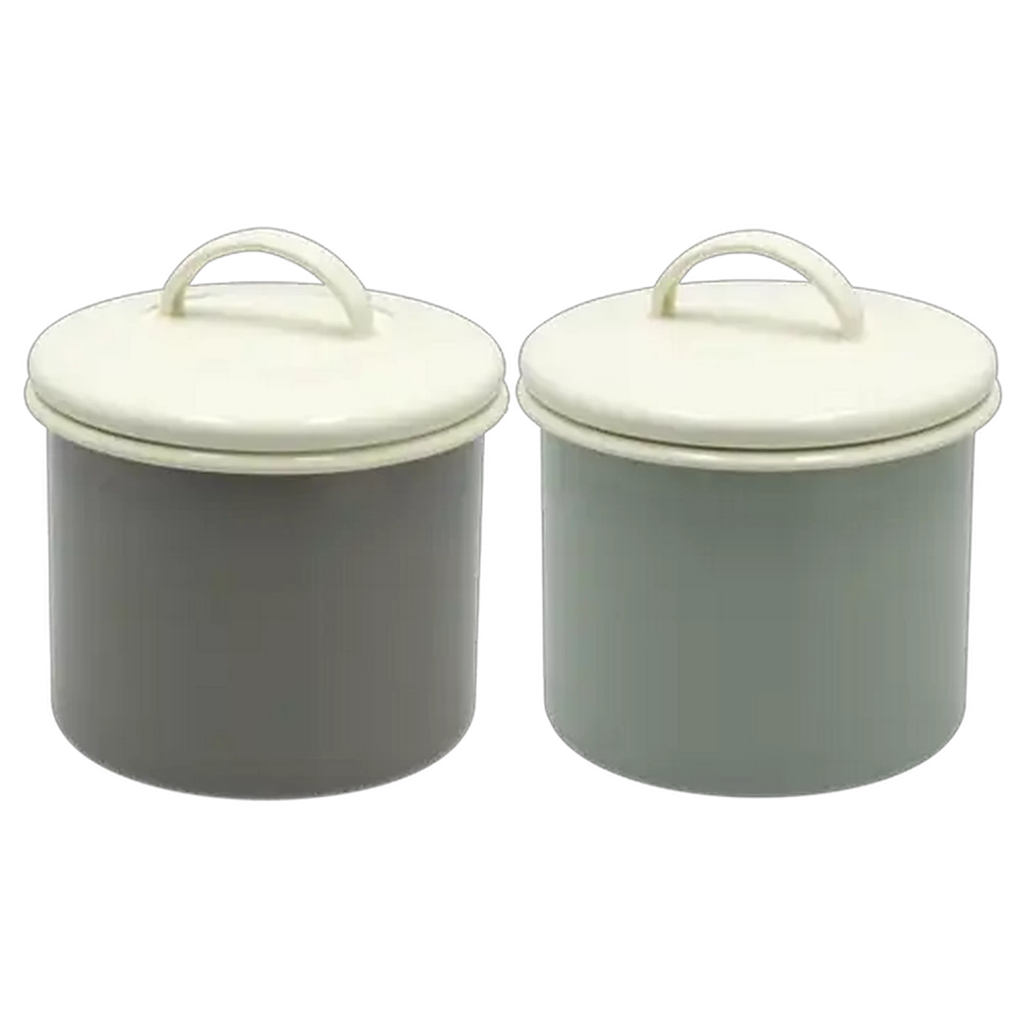 Image of Vintage Enamel Canister with Lid 2.3L