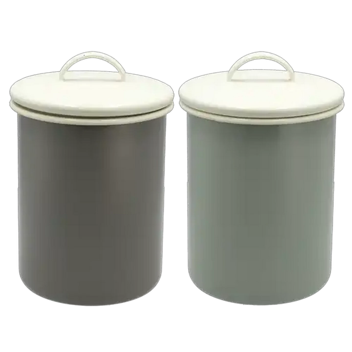 Image of Vintage Enamel Canister with Lid 4L