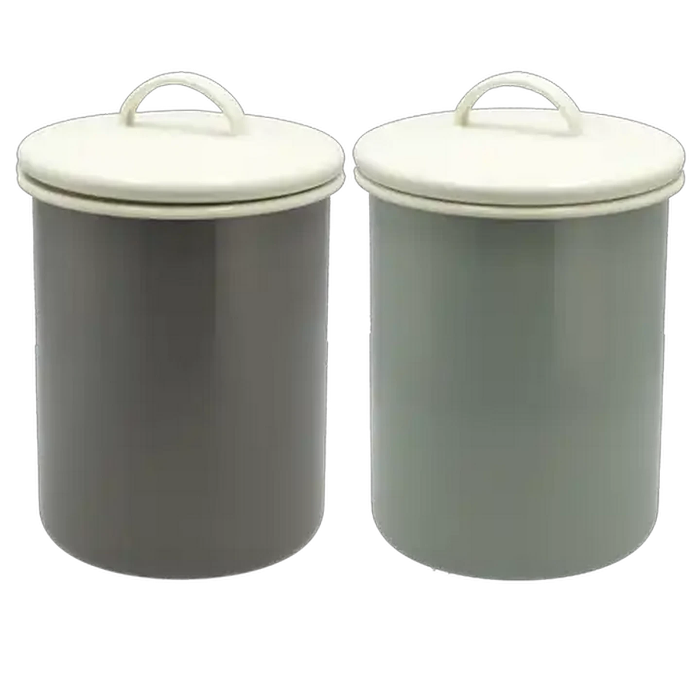 Image of Vintage Enamel Canister with Lid 4L