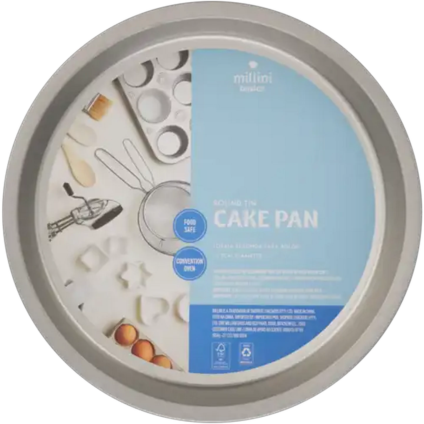 Image of Millini Round Tin Cake Pan 21.7cm x 21.7cm