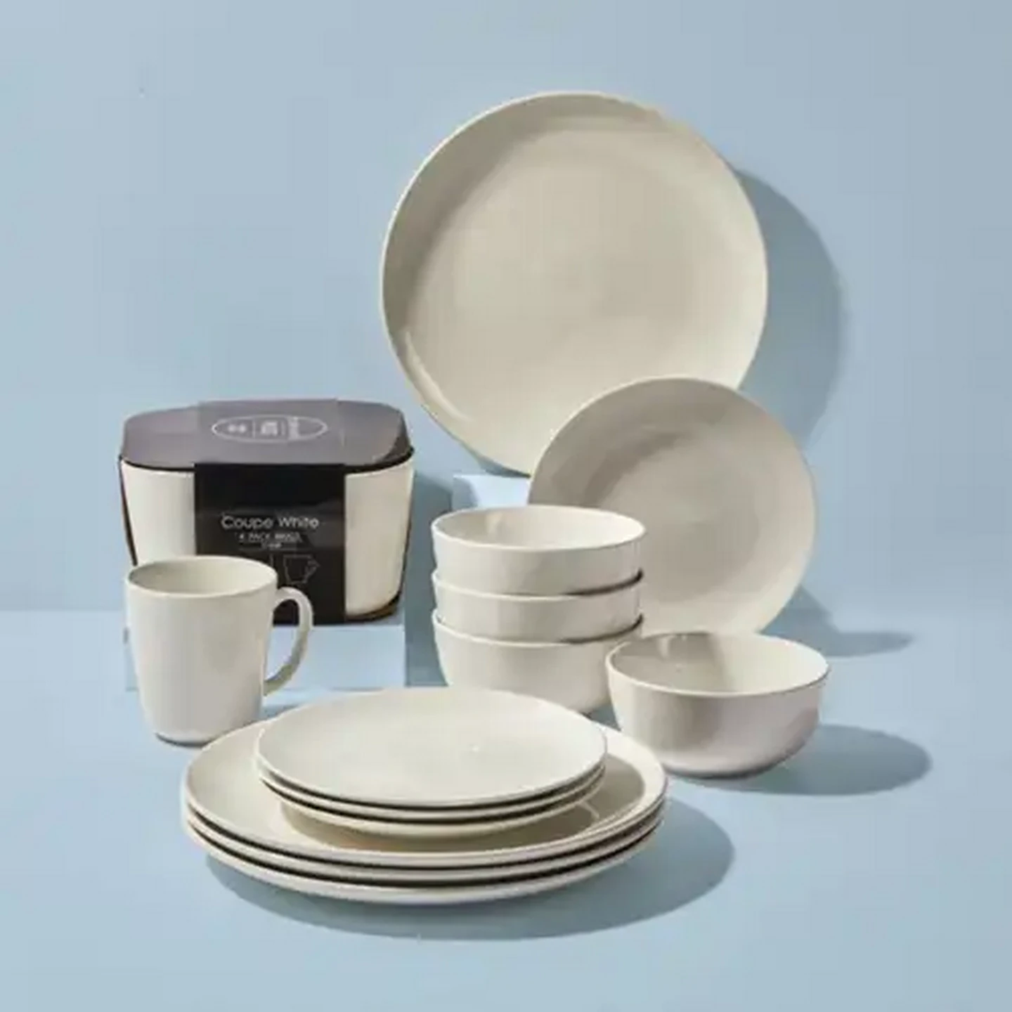 Image of Coup White Porcelain Dinner Plate Set 4-Pack