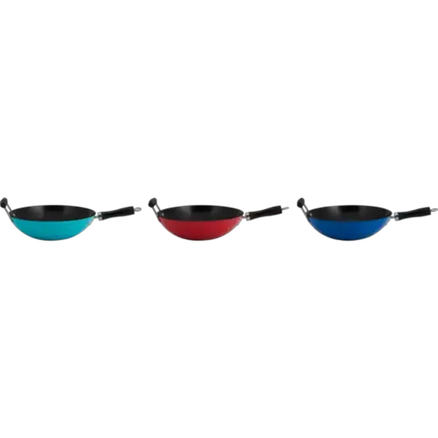 Image of Bright Carbon Steel Wok 32cm (Colour May Vary)