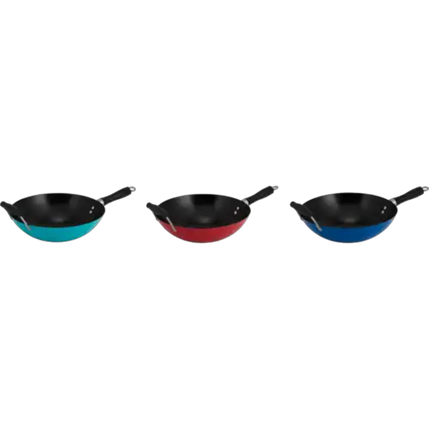 Image of Bright Carbon Steel Wok 32cm (Colour May Vary)