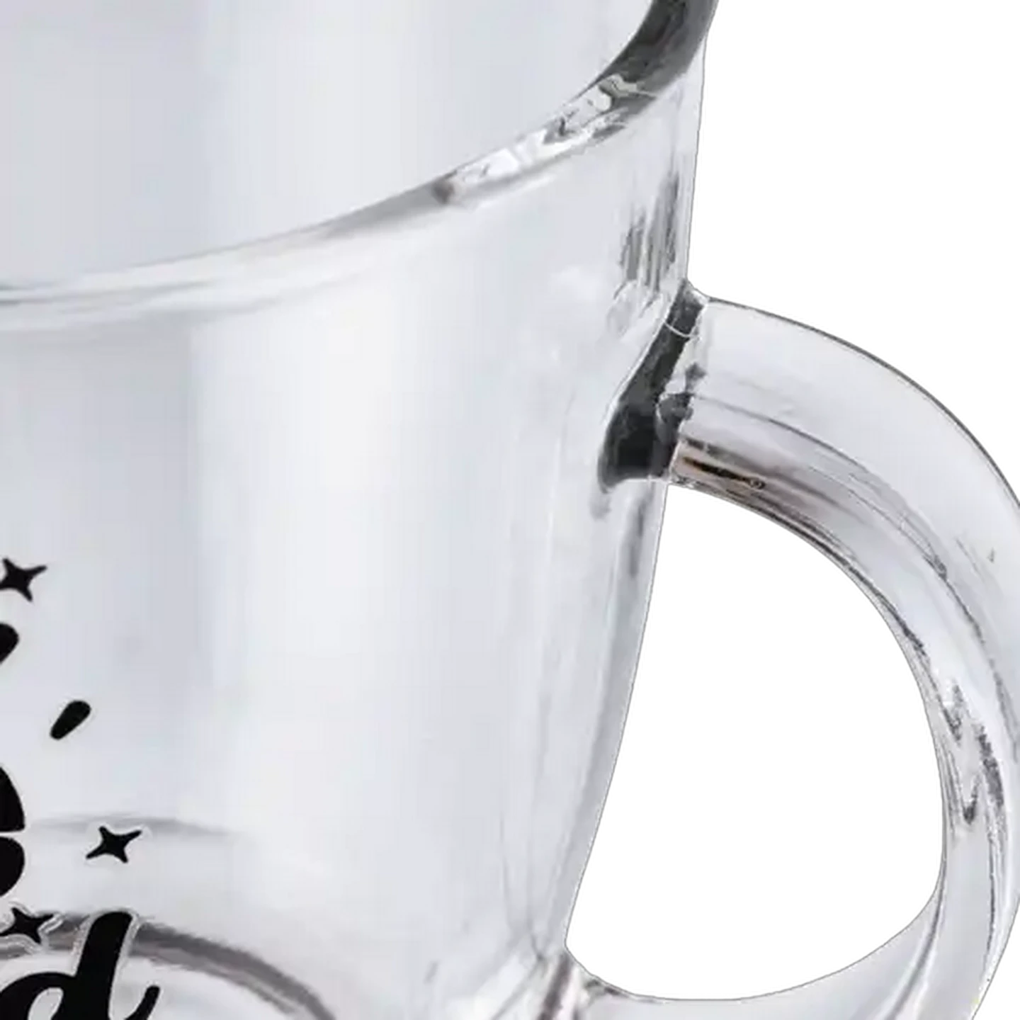 Image of Script Black Glass Mug 350ml (Design May Vary)