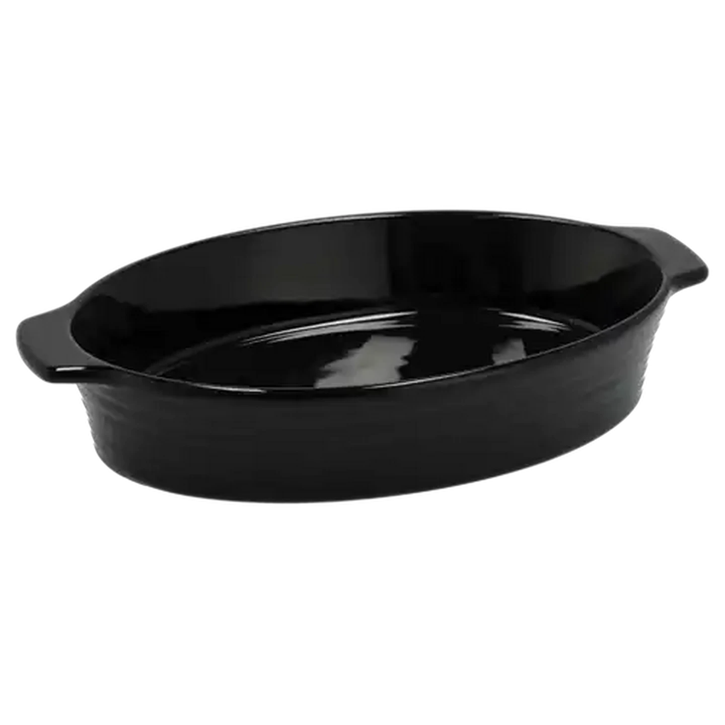 Image of Embossed Black Baker Oval Casserole 36cm