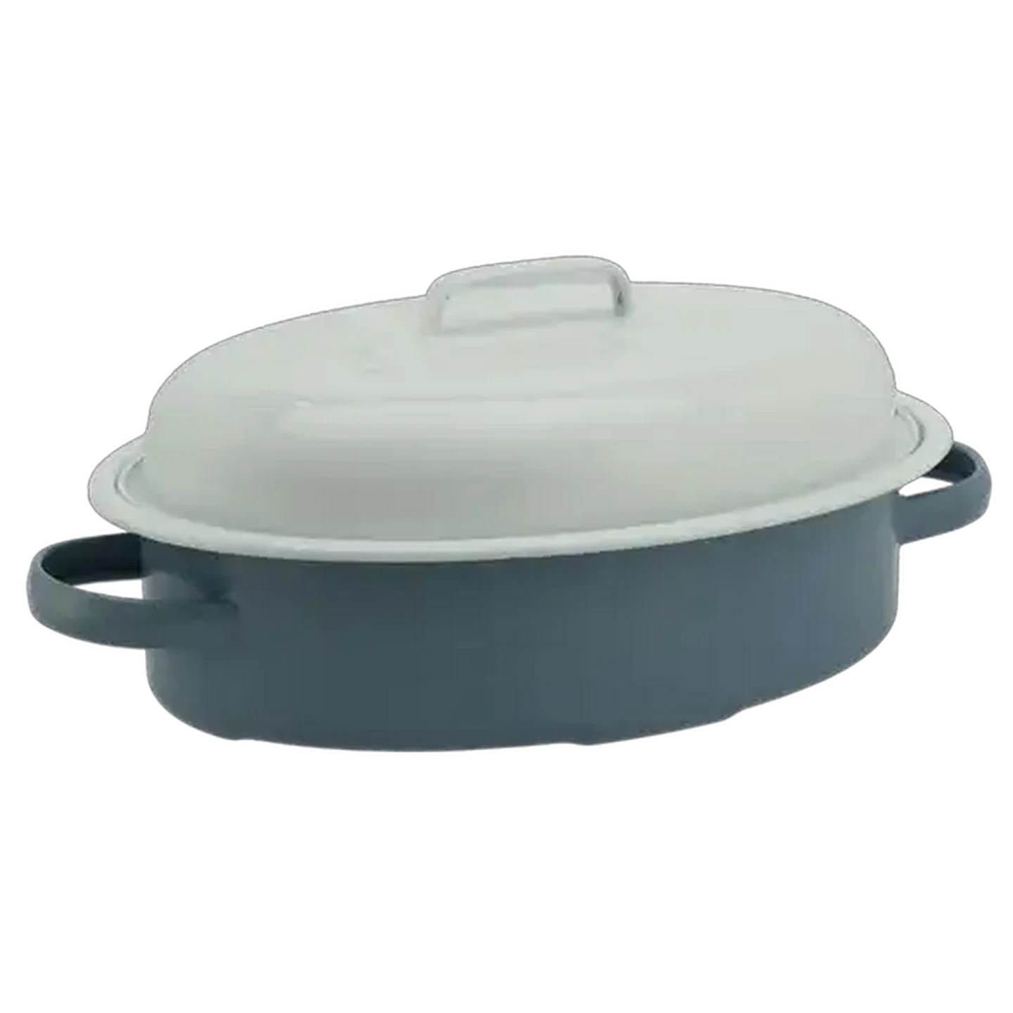 Image of Dusty Enamel Oval Roaster 34cm
