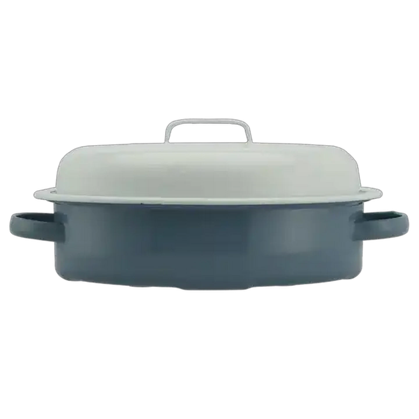 Image of Dusty Enamel Oval Roaster 34cm