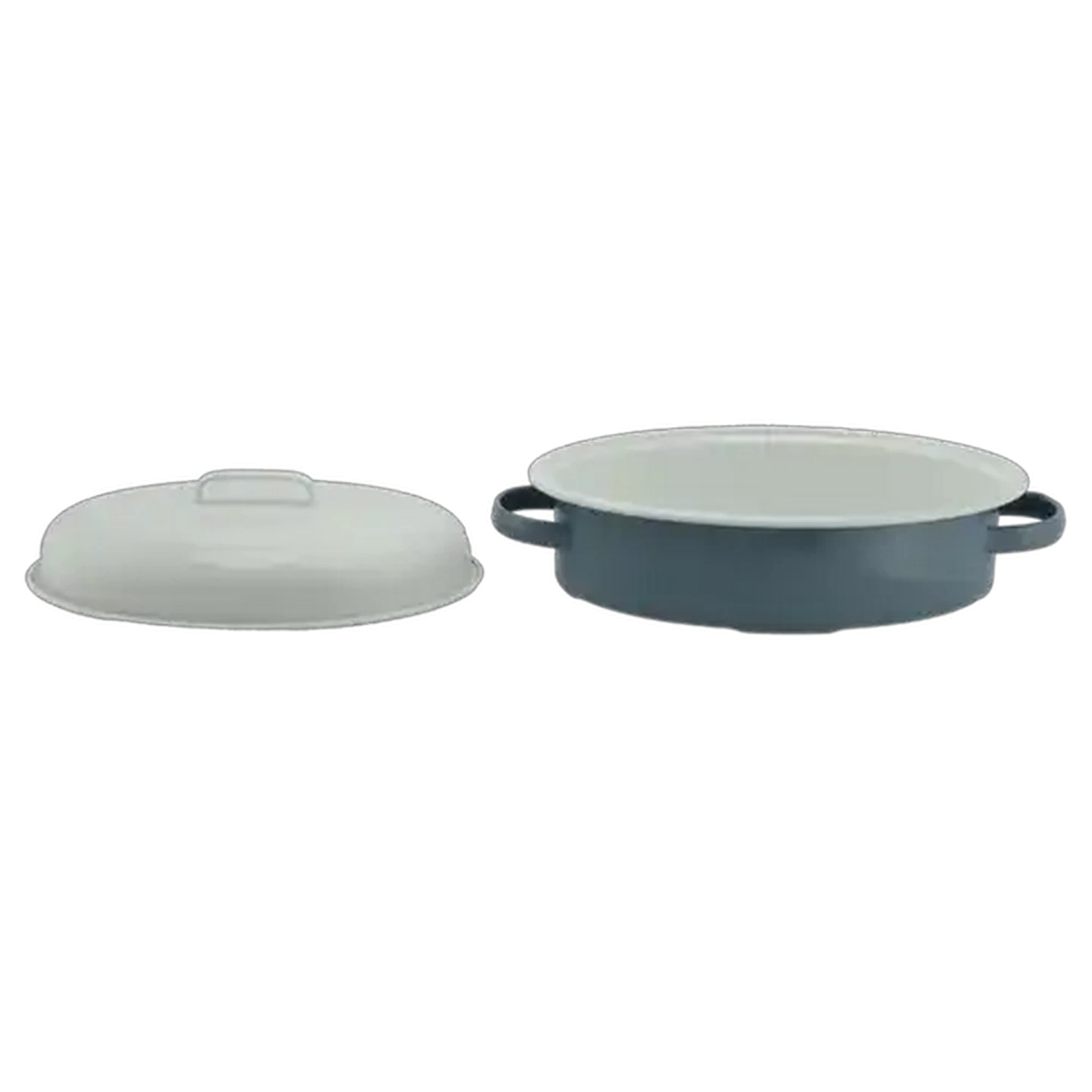 Image of Dusty Enamel Oval Roaster 34cm