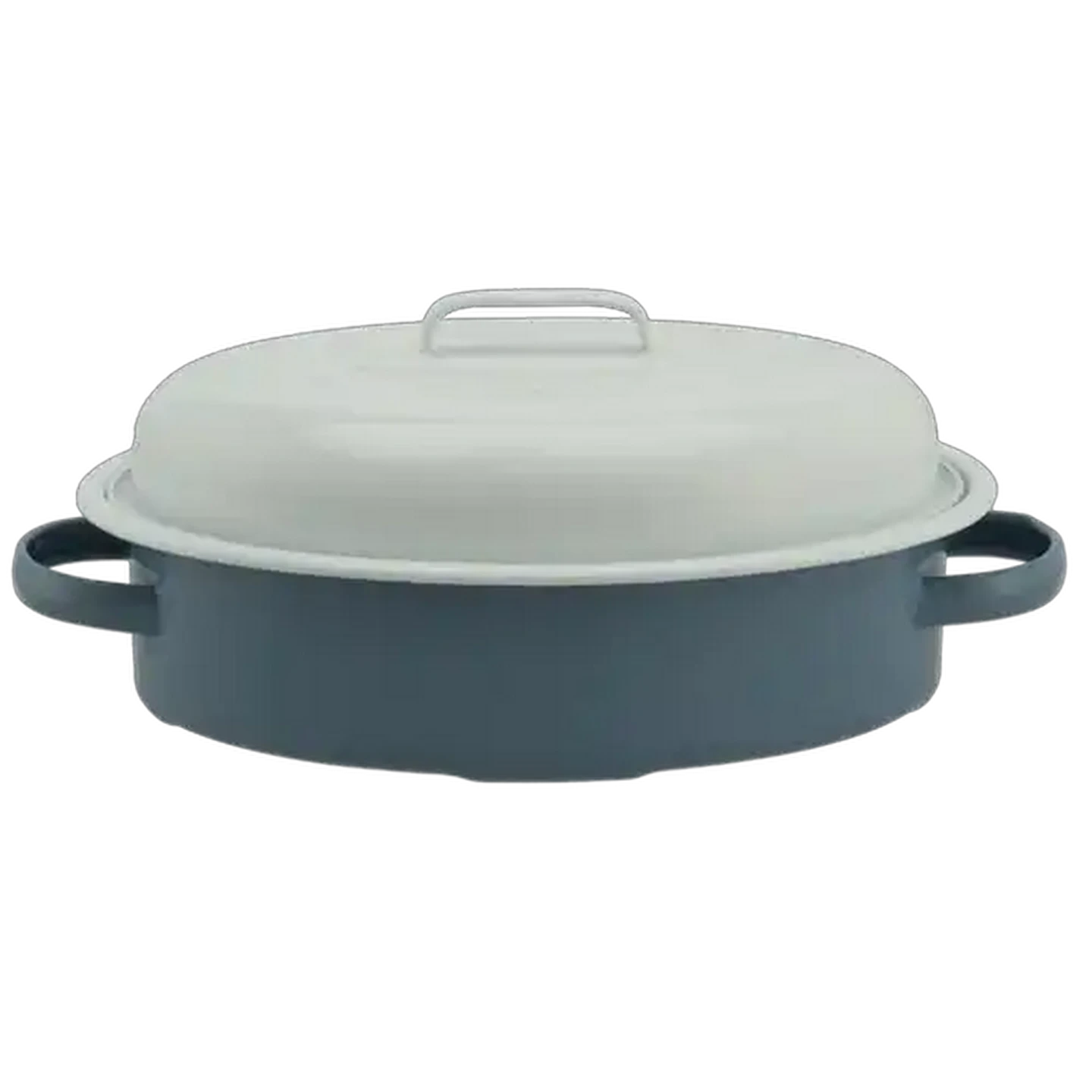 Image of Dusty Enamel Oval Roaster 34cm