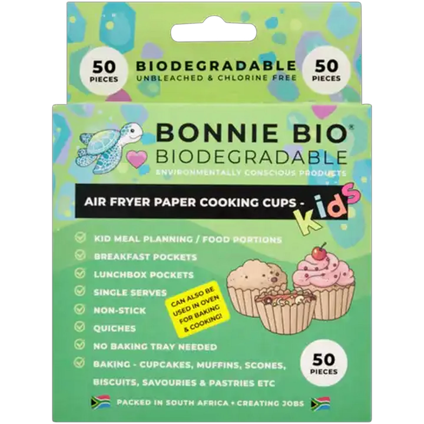 Image of Bonnie Bio Air Fryer Paper Cooking Cups for Kids 50 Pack