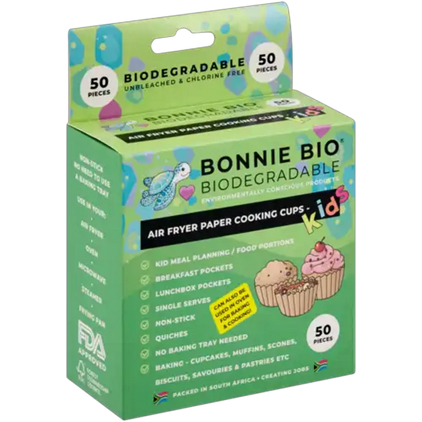 Image of Bonnie Bio Air Fryer Paper Cooking Cups for Kids 50 Pack