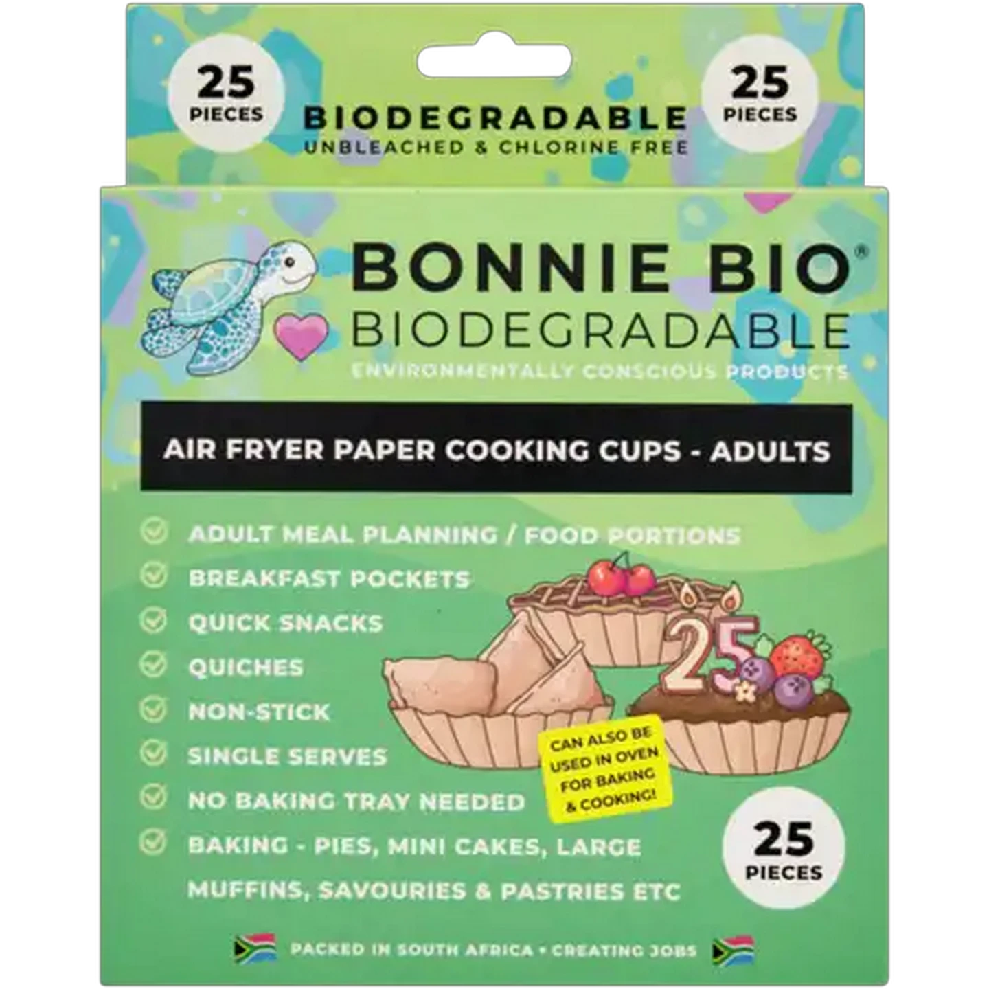 Image of Bonnie Bio Air Fryer Paper Cooking Cups for Adults 25 Pack