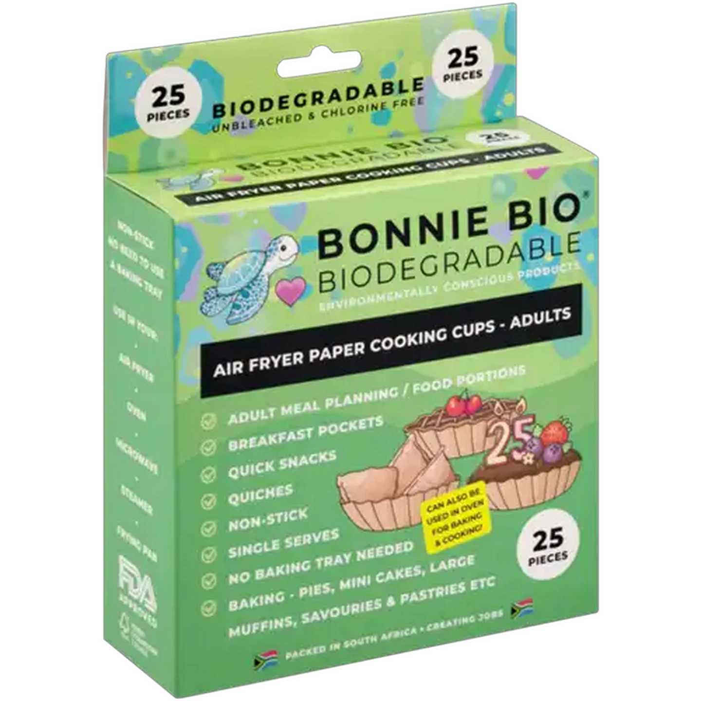 Image of Bonnie Bio Air Fryer Paper Cooking Cups for Adults 25 Pack