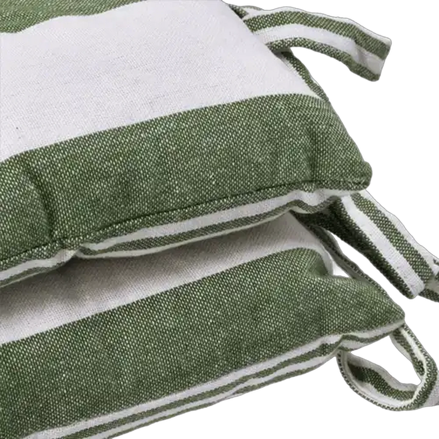 Image of Essentials Sage Striped Chair Pad 40 x 40cm 2-Piece