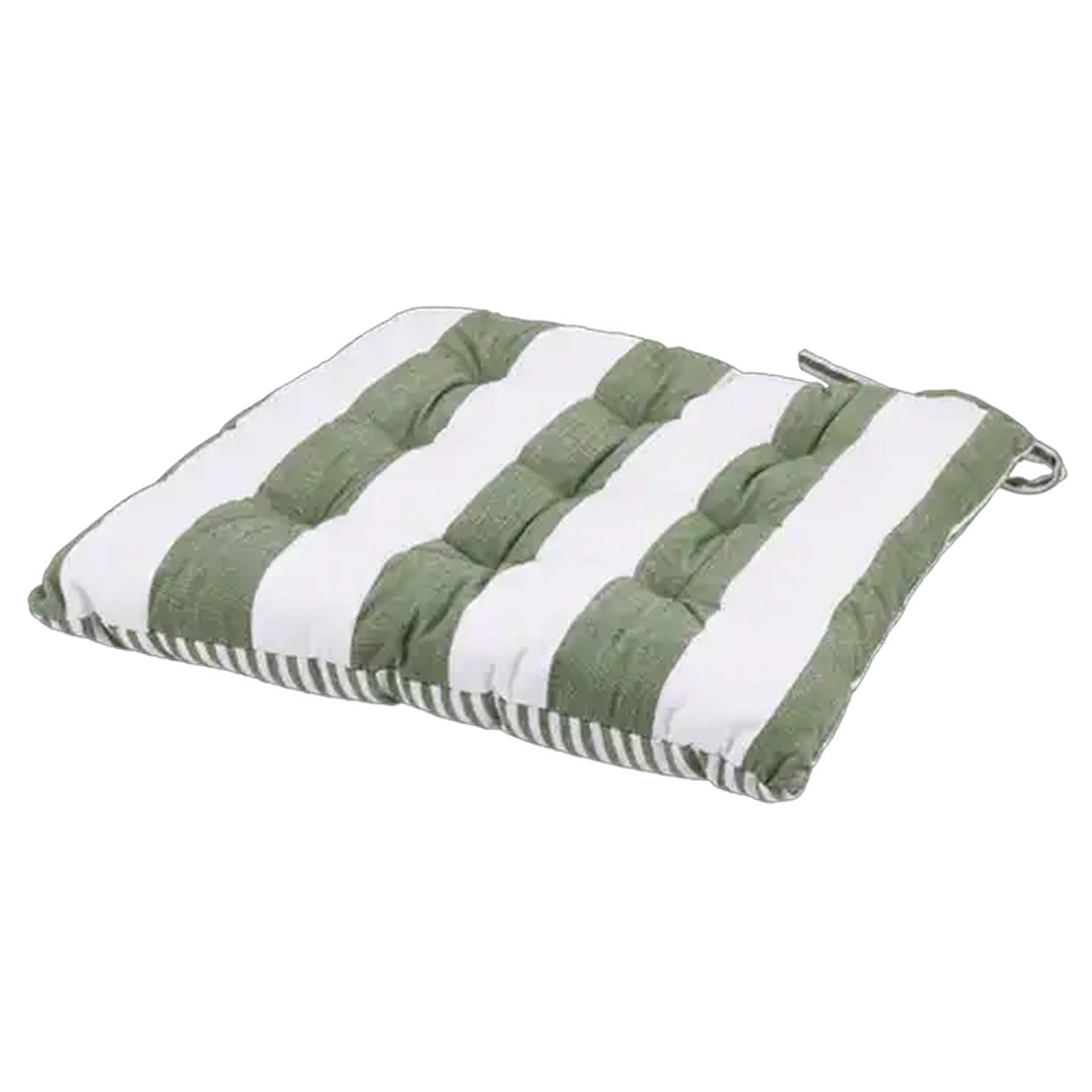 Image of Essentials Sage Striped Chair Pad 40 x 40cm 2-Piece