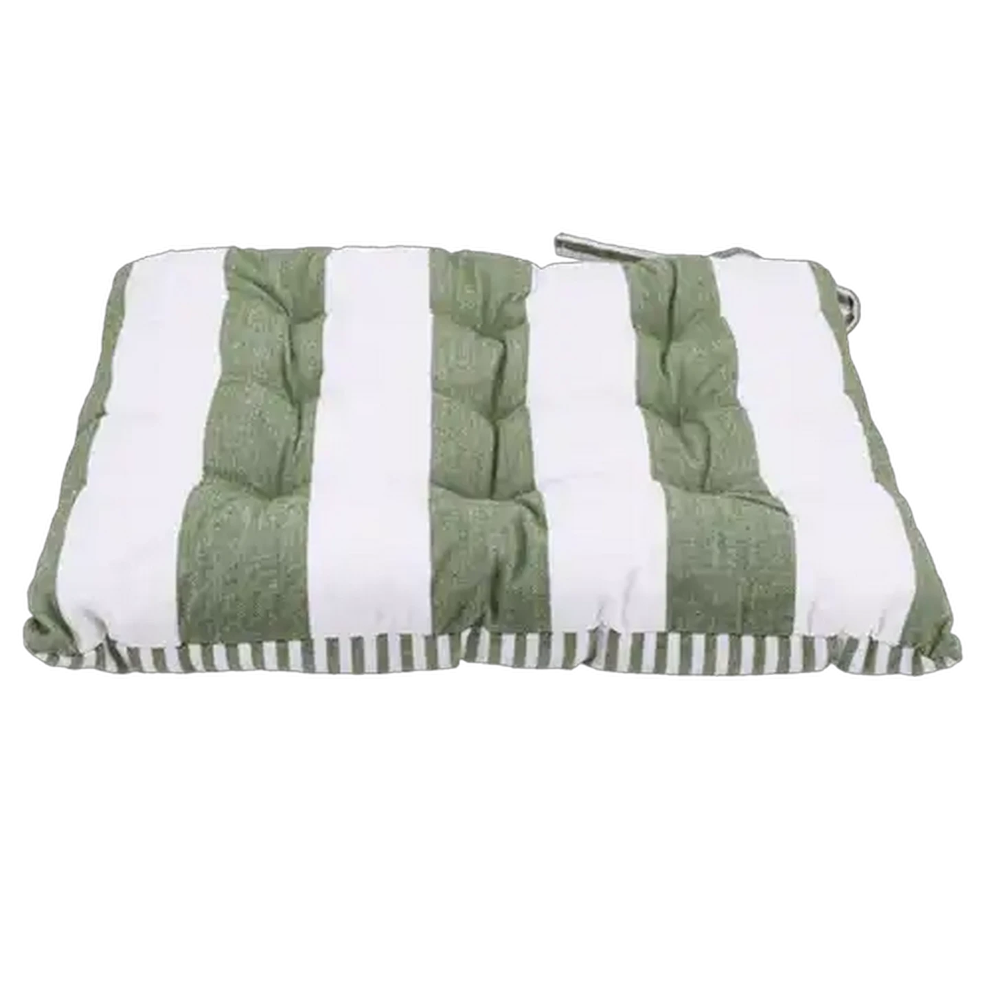 Image of Essentials Sage Striped Chair Pad 40 x 40cm 2-Piece